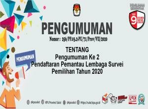 Pengumuman Pendaftaran Pemantau Lembaga Survei Pemilihan Tahun 2020